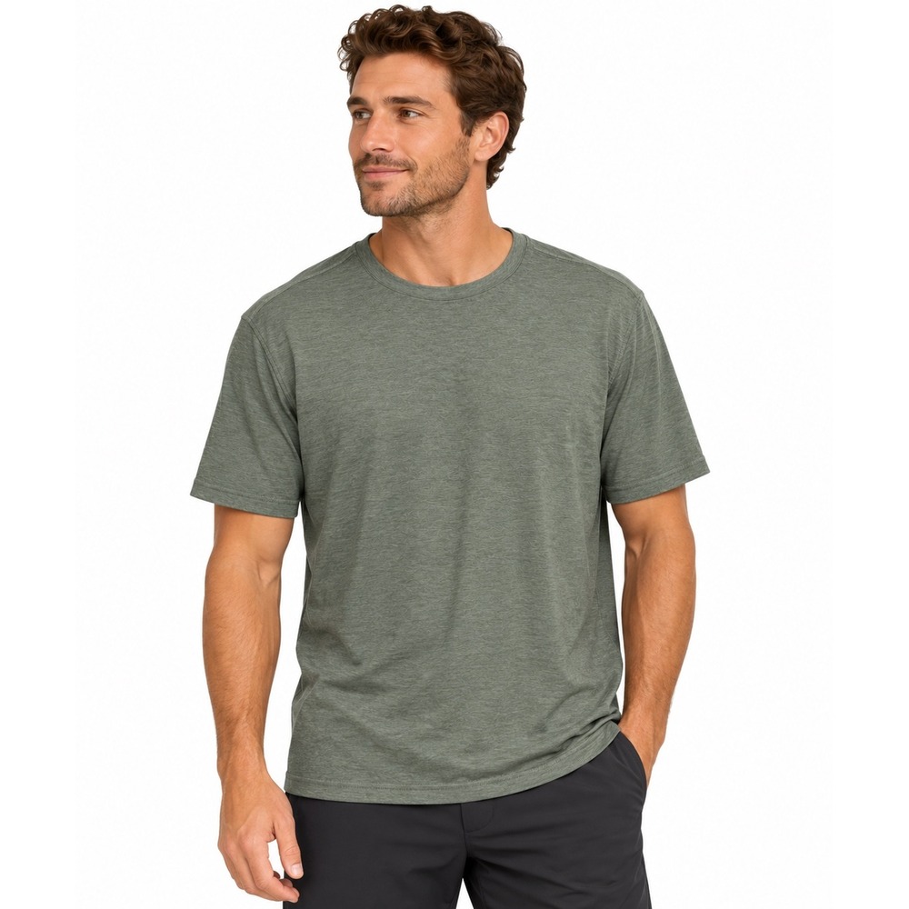 Vuori Strato Tech Tee Mens XL Heathered Charcoal Green Short Sleeve V126 Shirt